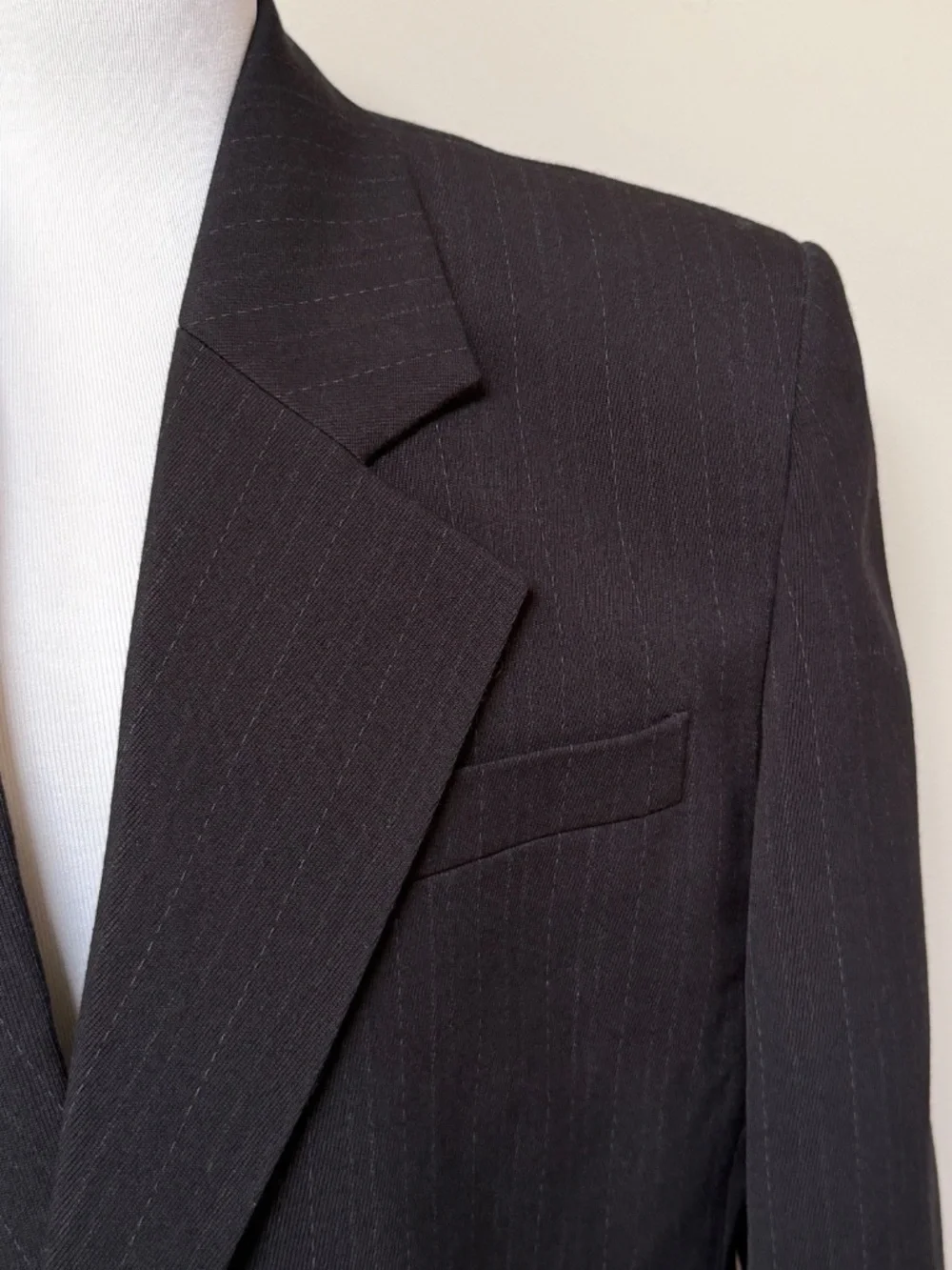 Saint Laurent YSL Runway Oversized Chalk Stripe Wool Blazer Jacket